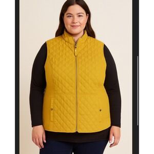 Joules Quilted Vest Caramel Women Size US 22 Padded Gilet